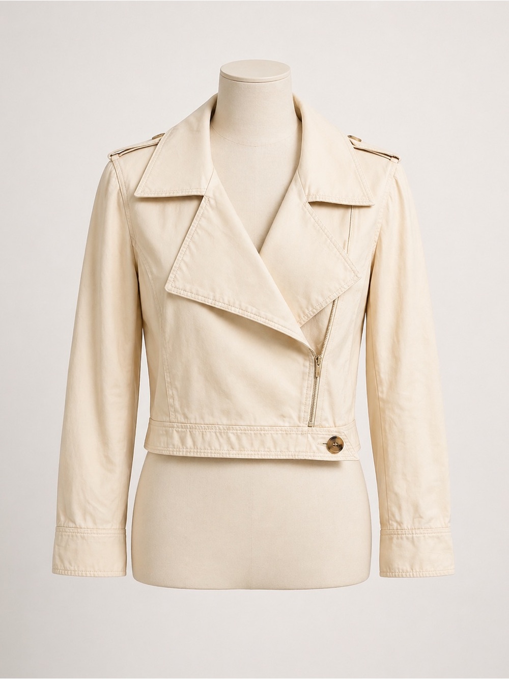 Valentino Vintage Cream Biker Jacket Size 8